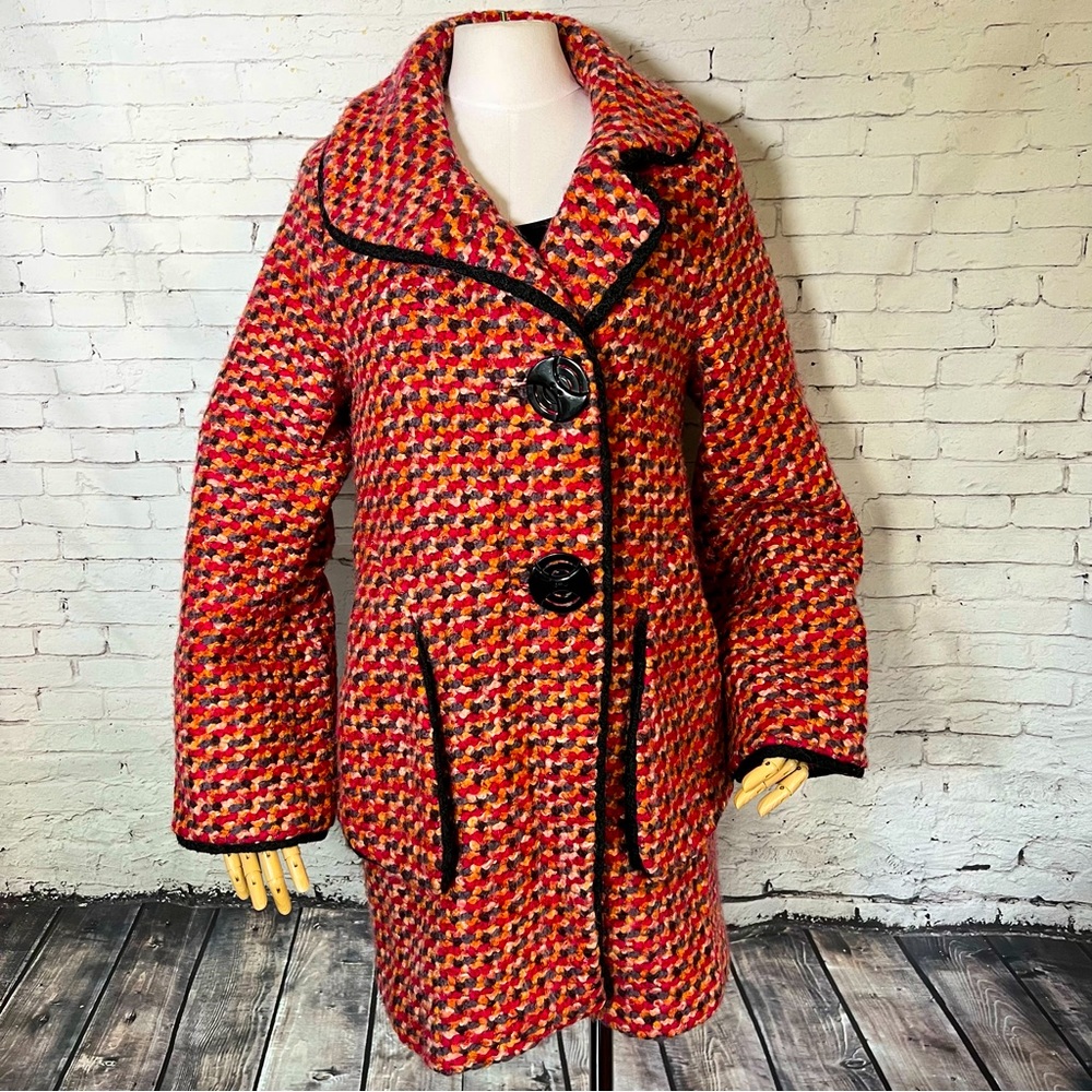 An Ren Vintage Tweed Boucle Women's Coat Sz M